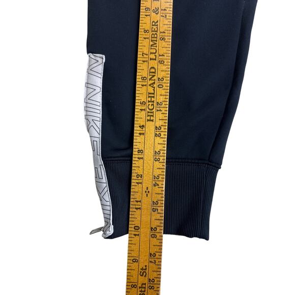 Nike Dri-Fit Therma Taping Logo Sweatpants Ankle Zip Joggers Black White Large - Picture 11 of 14